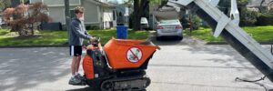 Man using Bergen Mobile Concrete's buggy