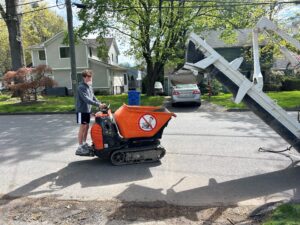 Man using Bergen Mobile Concrete's buggy